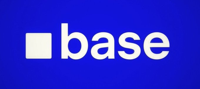 The image displays the Coinbase "base" logo in white text with a square icon on a vibrant blue background. The simple, bold branding visually reinforces the post's message about B20 serving as a foundational building block for the Base ecosystem's growth and innovation.