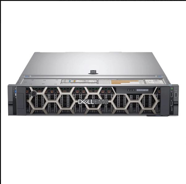 A Dell EMC rack-mounted server unit with a hexagonal front panel design displayed against a white background.