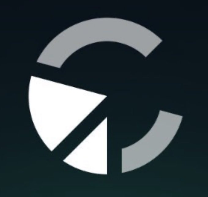 The image features a logo for a trading platform called Canborsa, which is designed as a circle with a white triangle cut out of it. The triangle represents a portion of the circle that has been divided into three equal parts. The background color of the image is black, and there are no texts or other objects in the image.
