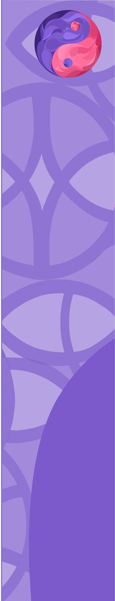 A digital artwork featuring a purple background with interwoven circular patterns, topped by a red and purple yin-yang symbol, likely representing a crypto-themed piece listed for sale on Transient Labs at a price of 0.25 ETH.