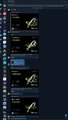 A screenshot of a dark-themed chat interface, likely Discord, showing multiple identical messages containing an emoji or sticker with an indistinct message box visible.