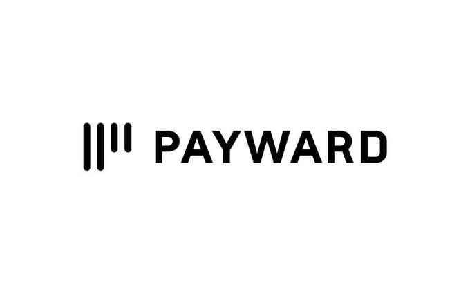 The image displays the Payward logo—five vertical bars beside the bold company name—representing the parent firm of crypto exchange Kraken. The caption relates to Nasdaq Ventures' $100 million investment in Payward at a $21 billion valuation, which extends their partnership to launch tokenized Nasdaq stocks.