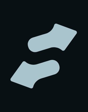 A simple light blue icon of two stylized, curved shapes resembling hands or waves on a dark blue background.