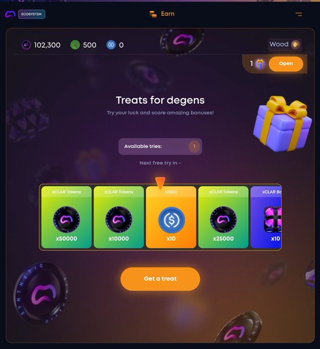 The image shows a computer screen with an online poker game interface displaying various options, including a "Treats for Deegens" tab. The screen has information about different rewards players can earn through their activities within the game. The text on the screen appears to be advertising or promotional materials related to the gaming experience and offers of rewards available in the system.