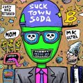 A cartoon-style NFT image featuring a green zombie character with pink cheeks, wearing a blue hat that says 'CLICK TO WIN 0.1 ETH', against a graffiti-covered background.