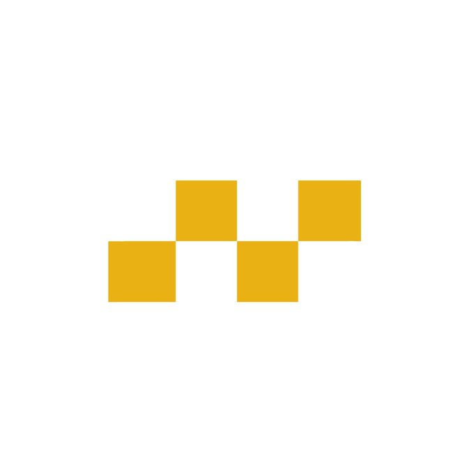 Four golden-yellow squares arranged in an offset, staggered pattern—two on top, two below—form a minimalist logo on a white background, visually representing the tile-based gameplay mechanic of NimPuzzle, a crypto-themed word puzzle game where players stake $NIM to solve word challenges and split a prize pool with other winners at midnight.