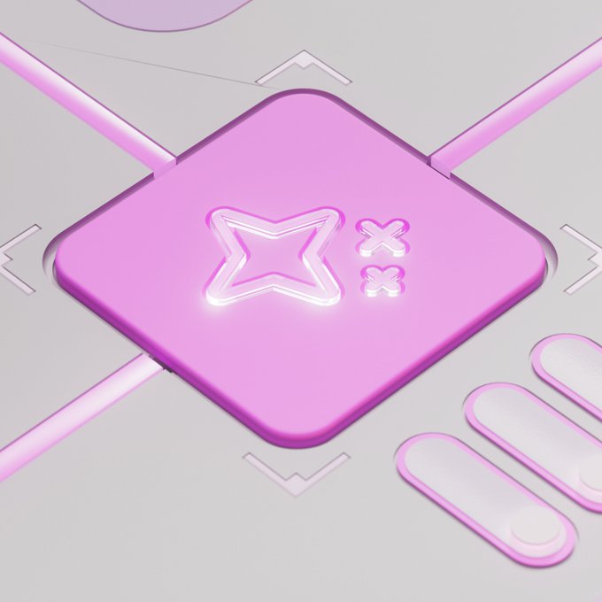 The image features a pink square button with a star symbol on it. The button has three arrows pointing towards it, suggesting that it might be used for navigation or interaction purposes. The background of the image is white, which contrasts nicely with the vibrant color of the button and makes it stand out. The caption below the image provides information about how to use Monad agents at scale, specifically focusing on building agent-enabled card products.