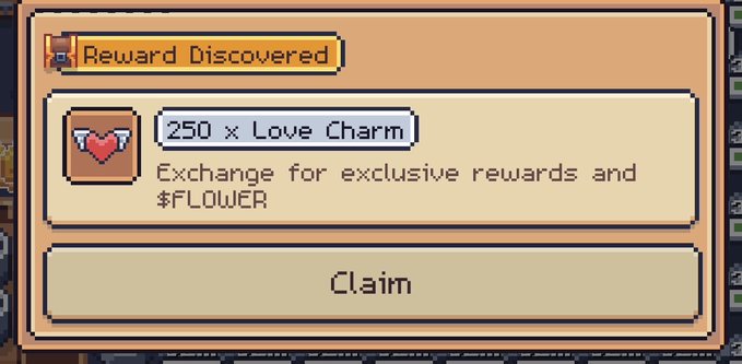 The image shows an email from Silverbox, which contains a message about a reward discovered by someone named Ronin. The email explains that Ronin has found a rare item called a "Love Charm" worth 250 points, and he wants to exchange this charm for exclusive rewards and a flower. The post is titled "Claim", indicating that the person who sent it might be claiming their reward or asking for help in exchanging the charm.