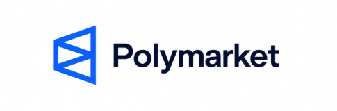 The Polymarket logo featuring a blue geometric icon next to the company name in dark blue text.