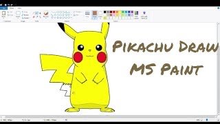 The image shows a digital drawing of Pikachu made in Microsoft Paint, with handwritten text reading "PIKACHU DRAW MS PAINT," humorously illustrating the creator's fallback to basic Paint software after their AI image generator Claude went down.