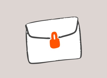 The image features a white envelope with an orange lock on top of it. The envelope has a lock that is attached to its flap using a red ribbon. The envelope appears to be sealed, suggesting that it contains some important or private information. The image also includes text elements such as "Meta-Legacy Chains' New Thesis: Privacy + Compliance Together for the Future Web3 Architecture." This implies that there might be an ongoing discussion about privacy and compliance in the context of blockchain technology and web3 architecture.