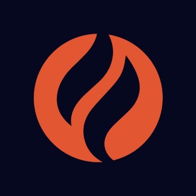 An orange flame logo inside a circle on a dark navy background, representing Firelight, the DeFi insurance platform launched on Flare with XRP-backed coverage.