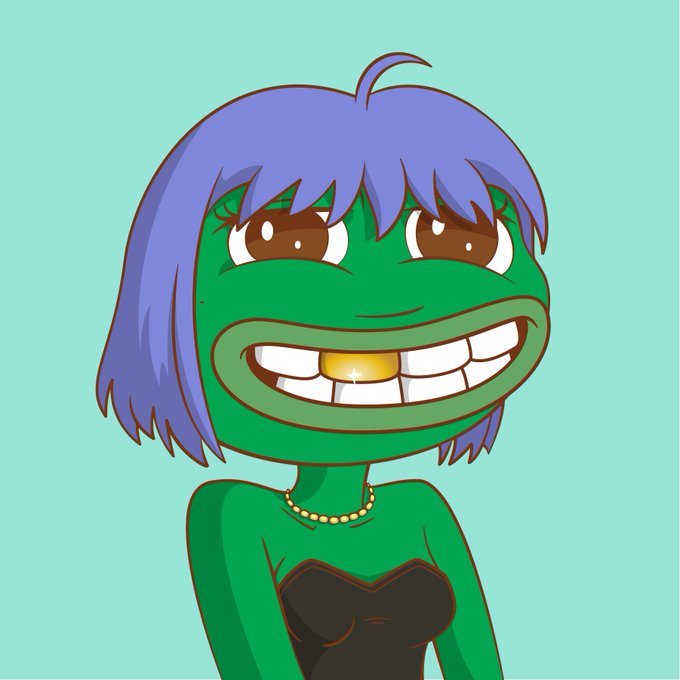 A cartoon illustration of a green-skinned character with blue hair wearing a black dress and pearl necklace, grinning widely with a gold tooth. The character's mischievous smile and confident pose visually reinforce the humorous caption about a disagreement with a house cleaner.