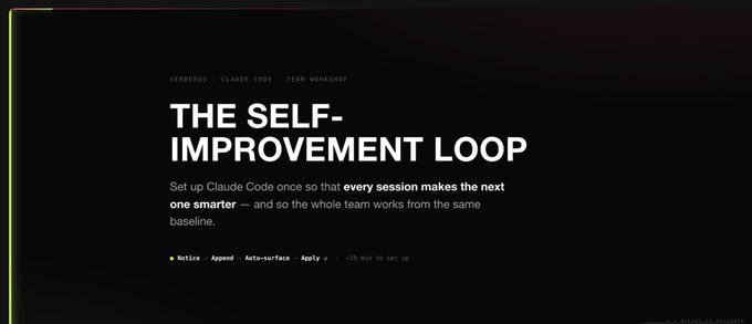 In this image, there is a screenshot of an article about the Self Improvement Loop created by Beniskillen. The title "The Self-Improvement Loop" and the subtitle "Set up Chrome Code once for every session makes the next user more productive & the whole team works from the same input". This image is part of a larger series that includes other articles, such as "gm builders. started with a @collective_eth workshop on how to build improvement loops", which talks about building workshops and the @morpho research. - going through the opportunities at hand and sharing my experience + results later". The main focus of this series is the Self-Improvement Loop, specifically exploring techniques and strategies for improving oneself and collaborating more effectively with others in a productive manner.