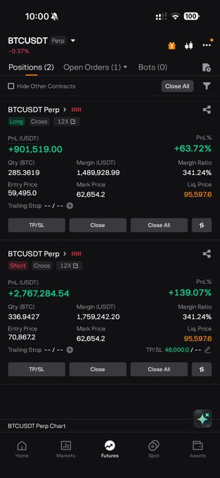 The image features a cell phone with its screen showing information about Bitcoin trading. The display includes a message indicating that the app is open, displaying recent positions of various Bitcoins. In addition, there are two other messages related to the current status of the platform, including one stating that there will be no longer any transactions at the end of the week and another warning users not to wait until the closing price for Bitcoin is reached before they sell their Bitcoins. The background of the image has a brownish hue with an image of a light bulb in the upper left corner.