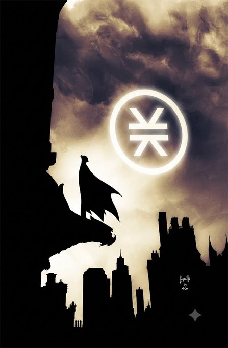 A silhouetted Batman perches on a Gotham skyline beneath a glowing Stacks ($STX) logo emerging from stormy clouds, symbolizing bullish momentum and heroic ascent for the cryptocurrency.