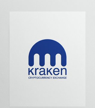 The image features a white background with a blue logo for a cryptocurrency exchange called Kraken. The logo consists of an octopus shape outlined in blue, with three tentacles extending outwards. Below the logo, there's text that reads "Banks and brokerages will offer Bitcoin and crypto due to demand from retail investors, institutions, and wealthy clients." This suggests that the Kraken platform is gaining popularity among financial institutions and high net worth individuals who are interested in cryptocurrency trading.
