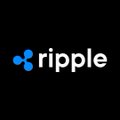 The image displays the Ripple logo, featuring the company's name "ripple" in lowercase white text next to a blue water-drop-shaped icon, which accompanies an announcement about Ripple's official investment in Notabene and its goal of reaching a $1 trillion network with over 2,000 verified entities for RLUSD.