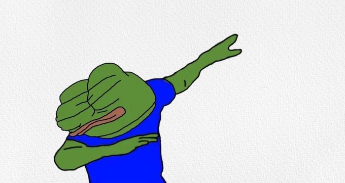 A green Pepe the Frog cartoon character in a blue shirt strikes a "dab" pose, humorously celebrating the news that Revolut is planning to integrate Hyperliquid for perpetual futures trading.