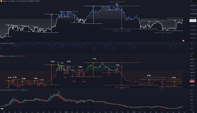 A complex TradingView dashboard featuring a Bitcoin/USD daily chart at 113,907.97 with extensive Fibonacci retracement levels, alongside secondary panels showing Strategy Oscillators and MFI/RCI Premium indicators.