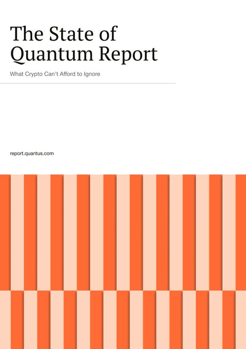 The image shows an infographic that explains the state of Quantum Report. The title of the infographic reads "The State of Quantum Report" and there's a photo below with a black frame showing the cover page design.