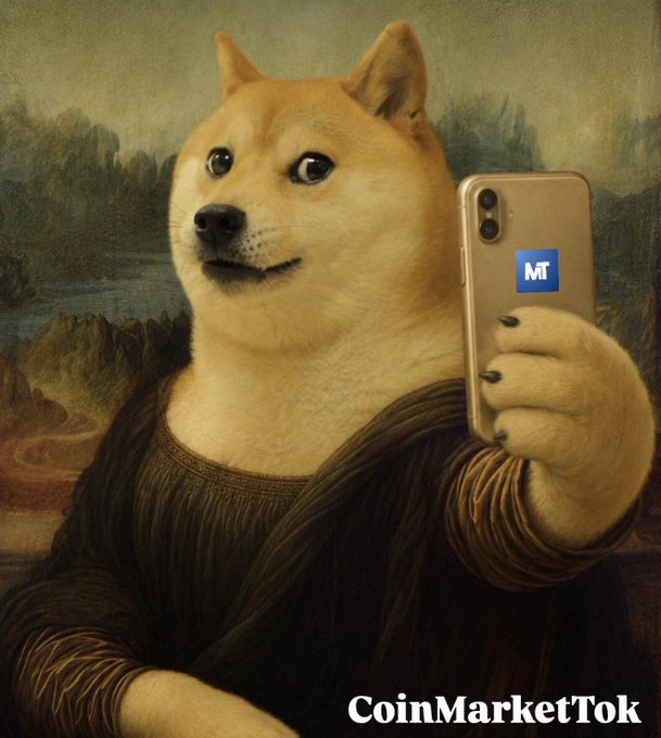 The image features a dog dressed up as a woman, holding a cell phone with a blue sticker that says "MARKETS DON'T REWARD EMOTIONS. THEY REWARD PATIENCE." The dog's pose suggests she is posing for a photo or selfie, and her expression conveys a sense of humor or playfulness. The image also includes the text "coinmarkettok" at the bottom right corner, which could be related to an online marketplace or social media platform where this image was shared.