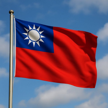 The flag of Taiwan waves against a blue sky, symbolizing the country that will be enforcing the Travel Rule on domestic crypto transfers from October, requiring user data sharing for transfers above $930.