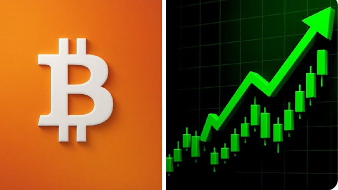 The image features two graphics side by side - one depicting a Bitcoin symbol positioned below an upward-pointing arrow with green dots indicating Bitcoin's price increase over time, and another graphic that also includes an upward-pointing arrow with green dots representing Bitcoin's growth in value. The second diagram is placed above the first one. 

The top part of this image focuses on Bitcoin, a digital currency or token that operates similarly to traditional currency, but it functions through online marketplaces called cryptocurrency exchanges and blockchain networks. It has become an increasingly popular investment choice for many due to its potential for high returns and decentralization. The second diagram above the first one highlights the bullish sentiment surrounding Bitcoin by indicating a significant increase in price and value over time. This further emphasizes the upward trend in Bitcoin's performance and the growing expectations of traders, indicating that Bitcoin may trade above $65K before the end of June.