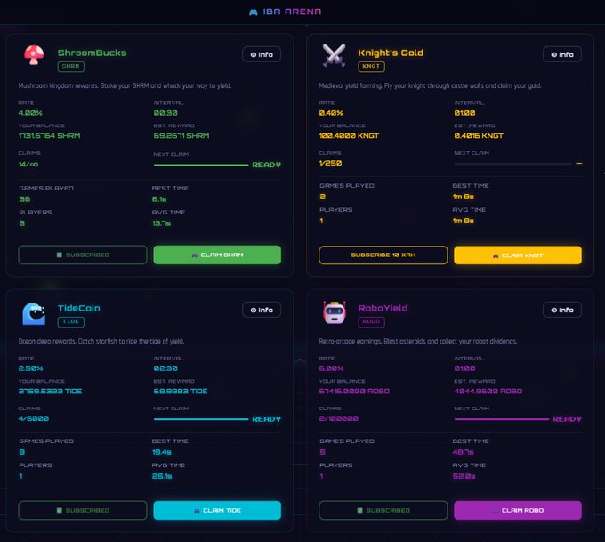 ibrinnen's website page displays a list of game options, including "Shroomucks", "Robyield", and "Klaxon".