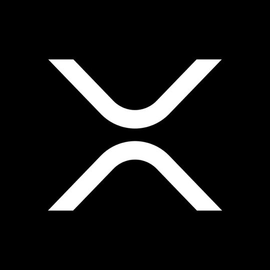 A minimalist white logo on a black background featuring a stylized geometric 'X' design, recognizable as the XRP cryptocurrency symbol.