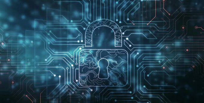 A glowing padlock icon integrated into a blue circuit board symbolizes digital security and cryptography, visually reinforcing the post's theme of tackling crypto-related crime and sanctions evasion.