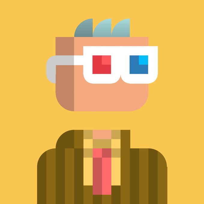 A stylized flat-design illustration shows a bearded figure with 3D glasses (one red lens, one blue lens) and styled blue-tipped hair against a yellow background, with a wallet icon displayed on the chest area—visually representing the "wallet checker" tool mentioned in the accompanying announcement for funkers.xyz.