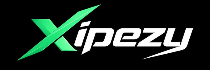 A logo for 'Xipezy' in white text with a green stylized 'X' on a black background.