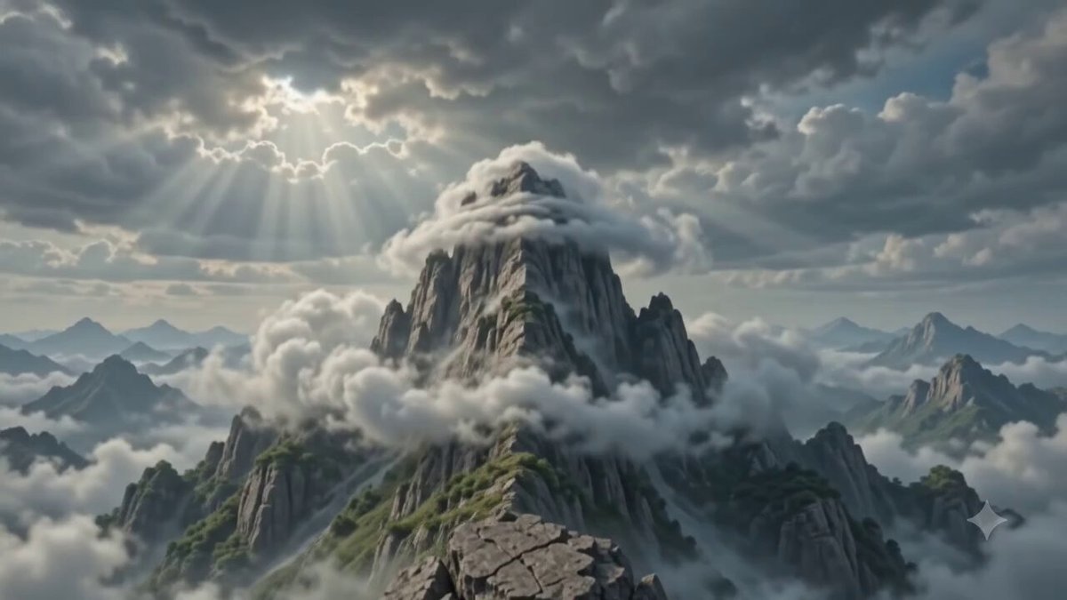 The image features a mountain with a large cloud covering its peak, creating an impressive view of nature's grandeur. The sun shines brightly through the cloud, casting light onto the scene and highlighting the majestic landscape. The photo has been edited to include text that reads "Sức mạnh của ương không đân xuất hiện." This text is placed in the top left corner of the image, drawing attention to the captivating mountain and its surroundings.

The post's title "Sức mạnh của ương không đân xuất hiện." suggests that this image is a part of an article or blog about the beauty and grandeur of nature.

The image's focus on the mountain, cloud, and sunlight creates a visually striking scene that captures the viewer's attention and evokes feelings of awe and wonder at the natural world.