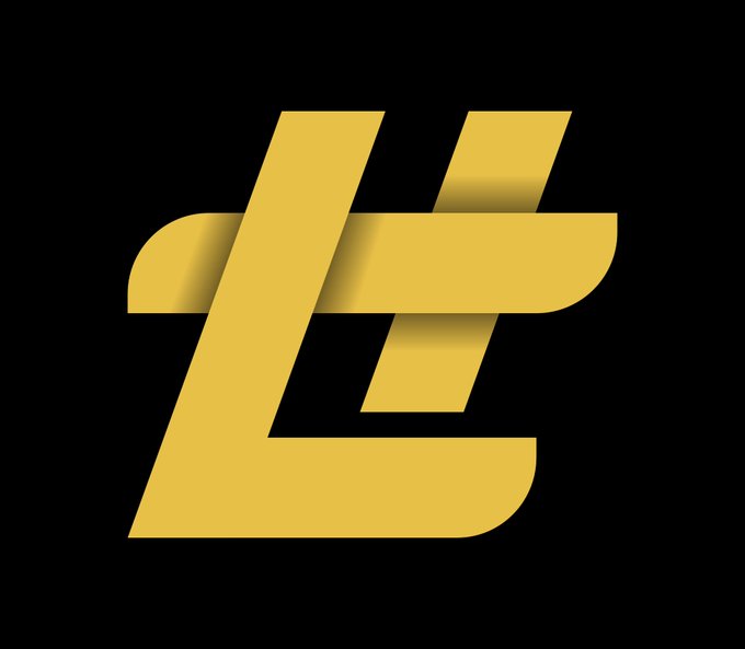 A stylized yellow 'L' logo on a solid black background.