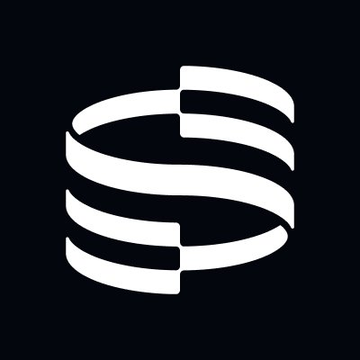 The image displays the SushiSwap (SUSHI) logo, featuring a stylized white "S" emblem composed of stacked, curved horizontal bands on a dark background. However, this logo does not relate to the accompanying post about Securitize's newly listed NYSE stock $SECZ launching on Avalanche and Solana.