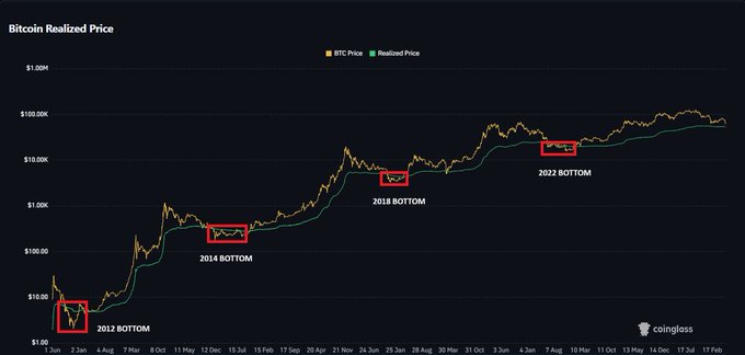 The image shows a graph of Bitcoin prices over time, with a red line indicating the price of Bitcoin at different points during its history. The graph also includes a legend that explains the color-coded lines representing different periods within the Bitcoin market cycle. The text in the image suggests that there may be one more shakeout before the real move begins, which could potentially impact Bitcoin prices.
