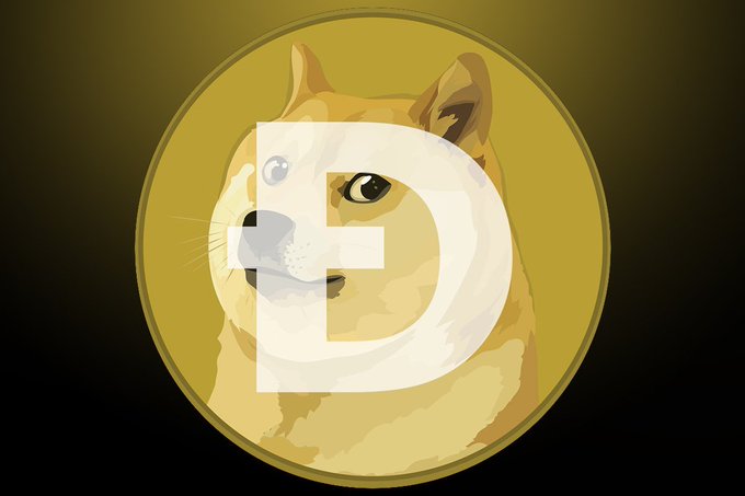 A logo featuring a stylized Shiba Inu dog's face inside a gold circle with a large white letter 'D' superimposed over it.