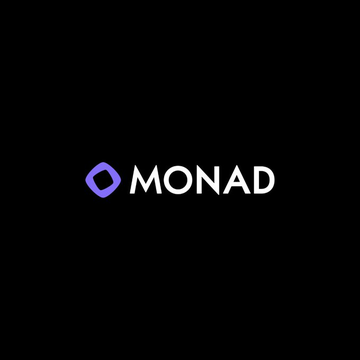 The image displays the Monad logo, featuring a purple and white diamond-shaped icon next to the white "MONAD" wordmark on a black background. The logo serves as branding for the high-performance blockchain highlighted in the post, which reports a notable surge in Monad's Total Value Locked (TVL).