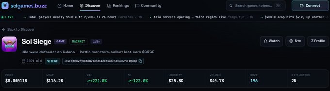 The main content of the image shows a tab from the website solgames.buzz, where the title says "Sol Siege is currently #1 on the Top Gainers list on solgames.buzz." It highlights Sol Siege as a game with high performance gains in terms of popularity. The photo also includes some text that reads: "Focus on what is in the image and how it relates to the post," which further emphasizes the importance of the information displayed in the image, and possibly encourages the viewer to explore more about solgames.buzz or invest in Sol Siege games based on its achievements and popularity.