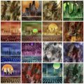 A pixel art style grid showing various colorful icons of animals and creatures arranged in multiple rows.