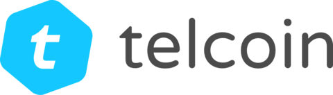 A logo featuring a blue cube with a white 't' next to the word 'telcoin' in dark gray lowercase letters.