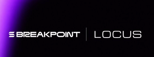 A black banner with a purple gradient on the left displays the white logos for BREAKPOINT and LOCUS.