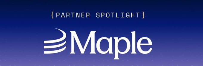 A blue gradient banner with "PARTNER SPOTLIGHT" text and the "Maple" logo with stylized wave elements.