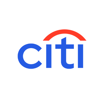 The Citi bank logo featuring blue lettering under a red arc on a white background.