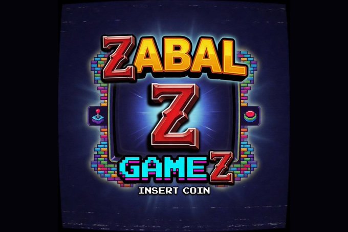A retro-style video game logo displays 'ZABAL Z GAMEZ' with 'INSERT COIN' text underneath.