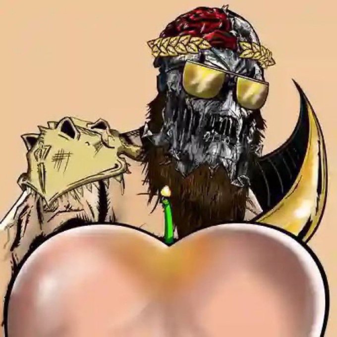 A skeletal character wearing gold sunglasses and a brain crown stands behind a large apple with a green candle burning in it, visually representing the concept of "green candle therapy".