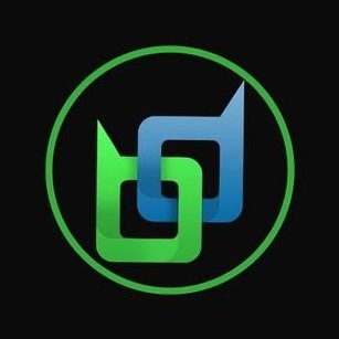 Green and blue intertwined chain link logo on a dark background inside a green circle.