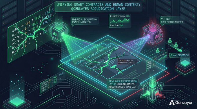The image presents a detailed illustration of a futuristic technological system, primarily focusing on smart contracts and human context. The system showcases the idea of utilizing AI and blockchain technology to facilitate human interaction with the digital world. The process depicted in the image involves a virtual AI assistant or chatbot that has been hired by someone to perform various tasks, like managing finances or providing information about products and services. It is important to note that this AI assistant is designed specifically for dealing with clean interfaces, ensuring a visually appealing experience for users. In the background of the image, there are several boxes representing different aspects of human context, further emphasizing the concept of intelligent contracts and human context. The key takeaway from this visualization is the utilization of smart contracts in conjunction with human context to ensure an efficient and seamless interaction between humans and technology.