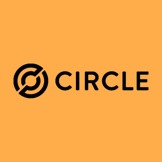 The image displays the Circle logo, featuring a black circular emblem next to the word "CIRCLE" in bold black letters, set against an orange background. This logo represents Circle, the fintech company mentioned in the post for its $400M acquisition of Tazapay to expand its banking and payment infrastructure across over 100 emerging markets.